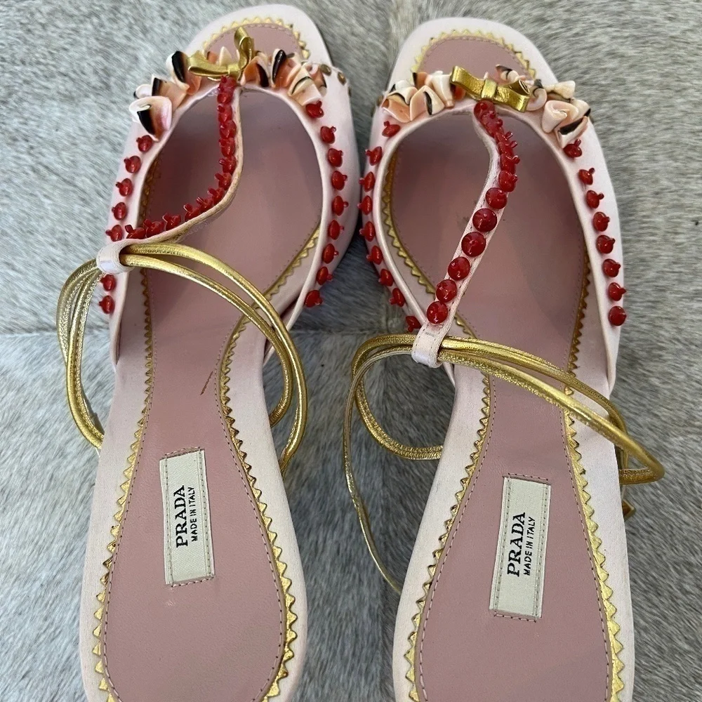 PRADA SANDALS PINK SZ 38 1/2